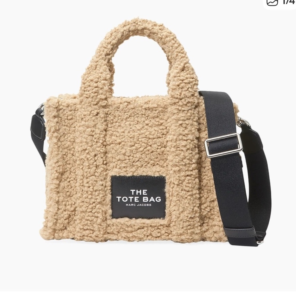 Marc Jacobs Tan Sherpa Tote with Black Label